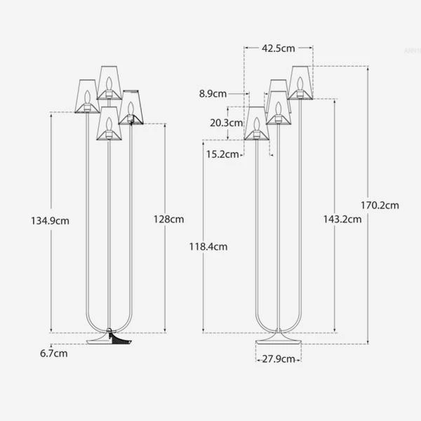 Montreuil Floor Lamp, Burnished Silver Leaf 2 Montreuil Floor Lamp, Burnished Silver Leaf - Image 2