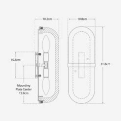 Melange Capsule Wall Light, Polished Nickel -AuraLiving Furniture Store 106874 melange capsule dimensions