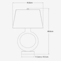 Ring Form Table Lamp, Gild 8 Ring Form Table Lamp, Gild -AuraLiving Furniture Store 109420 ring large dimensions