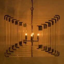 Zachary Acrylic 11 Spiral Light, Nickel -AuraLiving Furniture Store 140850 zachary acrylic nickel on