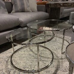 Harlan Silver Nested Coffee Table 7 Harlan Silver Nested Coffee Table -AuraLiving Furniture Store 141145 harlan silver ls