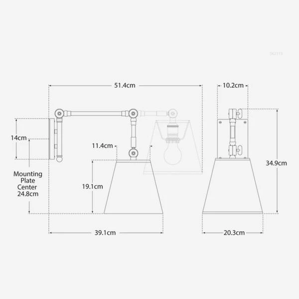 Graves Wall Light, Hand-Rubbed Antique Brass 2 Graves Wall Light, Hand-Rubbed Antique Brass - Image 2