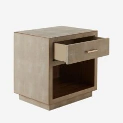 Fitz Cream Bedside Table -AuraLiving Furniture Store 204665 fitz bedside table cream drawer open detail st0374