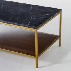 Rufus Rectangle Coffee Table, Dark -AuraLiving Furniture Store 204813 rufus rectangle coffee table dark detail