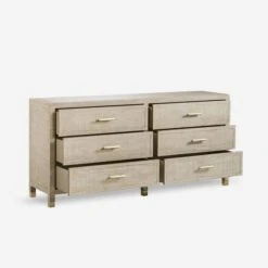 Raffles Chest Of Drawers, Large Natural -AuraLiving Furniture Store 206710 raffles large chest of drawers open