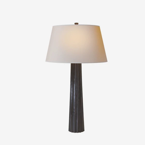 Fluted Spire Table Lamp, Aged Iron 1 Fluted Spire Table Lamp, Aged Iron