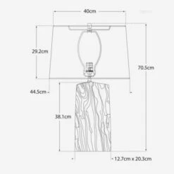 Sierra Table Lamp, Plaster White -AuraLiving Furniture Store 208028 sierra dimensions