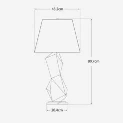 Bayliss Table Lamp, White Leather Ceramic -AuraLiving Furniture Store 208058 bayliss dimensions