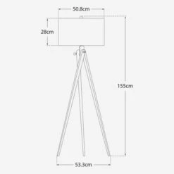 Tripod Floor Lamp, Tudor Brown -AuraLiving Furniture Store 208100 tripod dimensions