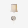 Bryant Wall Light, Polished Nickel With Silver Trim Shade