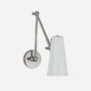 Antonio Wall Light, Polished Nickel And White Shade