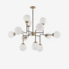 Bistro Chandelier, Hand-Rubbed Antique Brass
