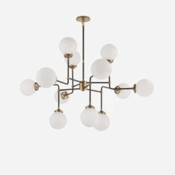 Bistro Chandelier, Hand-Rubbed Antique Brass