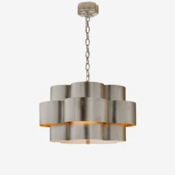 Arabelle Pendant Light, Burnished Silver Leaf