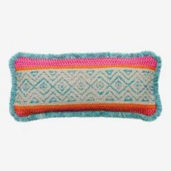 Pampas Teal / Cuban Rectangle Cushion