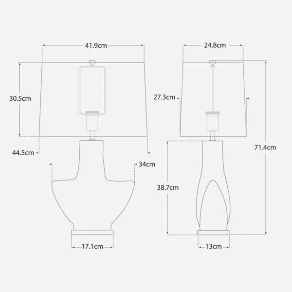 Armato Table Lamp, Porous White Ceramic / Antique Burnished Brass Shade 2 Armato Table Lamp, Porous White Ceramic / Antique Burnished Brass Shade - Image 2