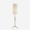 Frankfort Floor Lamp, Hand-Rubbed Antique Brass And Mahogony
