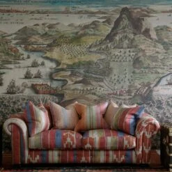 Constantinople Wallpaper, Large Panel A + B -AuraLiving Furniture Store 214550 constantinoplewallpaper nicklebysofaindusbrick scattercushionsindusbrickoxusmultiandelbrusmulti