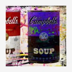 Campbell's Soup Canvas Artwork, Green + Red + Purple -AuraLiving Furniture Store 214567 campbell s soup green red purple canvas artwork