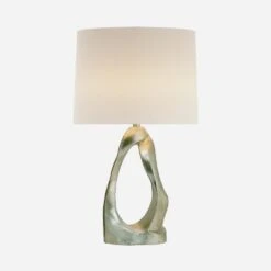 Cannes Table Lamp, Burnished Silver Leaf