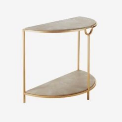 Elise Cream Console Table, Cream -AuraLiving Furniture Store 215065 elise side table cream angle st0382