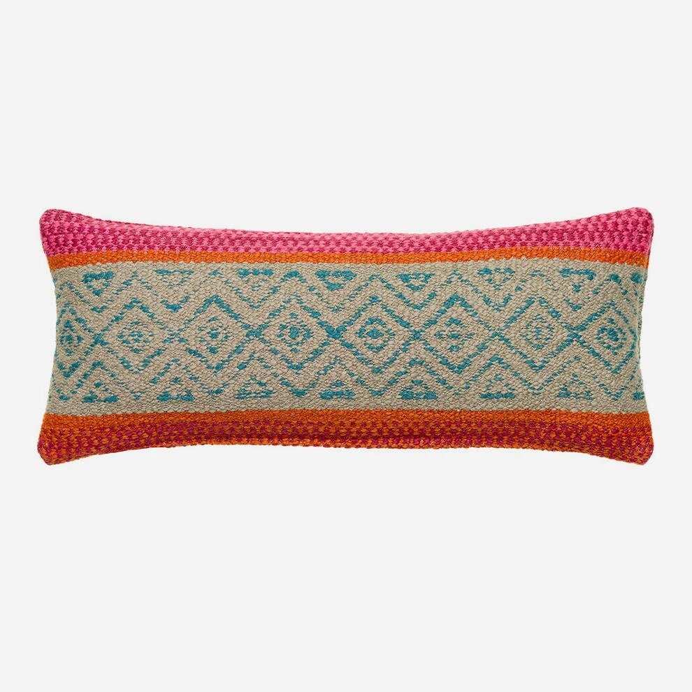 Pampas Teal Rectangle Cushion 1 Pampas Teal Rectangle Cushion