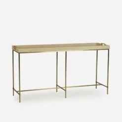 Edith Latte Console Table, Latte Shagreen -AuraLiving Furniture Store 215228 new edith console table ivory shagreen angle
