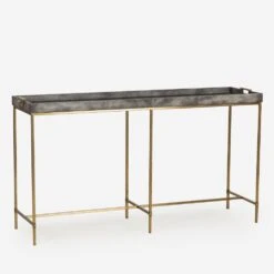 Edith Charcoal Console Table, Charcoal Vintage -AuraLiving Furniture Store 215234 edith console table angle cons0089