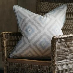 Glacier Powder Fabric -AuraLiving Furniture Store 215243 glacier powder cushion lifestyle