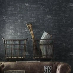 Oxford Charcoal Wallpaper -AuraLiving Furniture Store 215929 oxford charcoal