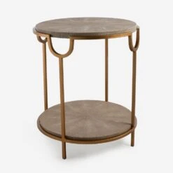 Katia Cream Side Table, Cream -AuraLiving Furniture Store 216294 katia side table cream angle