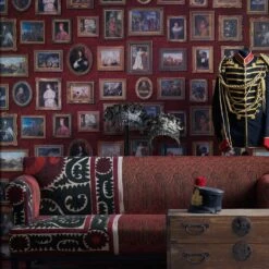 Gallery Wallpaper - Red Wallpaper -AuraLiving Furniture Store 216502 andrew martin museum wallpaper gallery red wallpaper