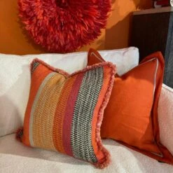 Llama Orange Cushion -AuraLiving Furniture Store 216692 llama orange in walton st