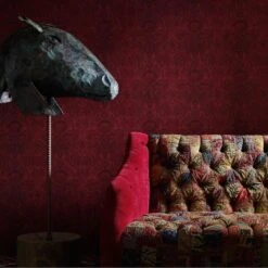 Kew Red Wallpaper -AuraLiving Furniture Store 217491 andrew martin museum wallpaper kew red wallpaper