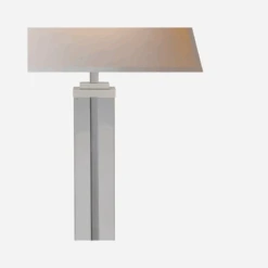 Wright Table Lamp, Polished Nickel And Glass -AuraLiving Furniture Store 217570 wright table lamp in polished nickel