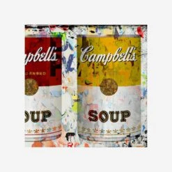 Campbell's Soup Canvas Artwork, Blue + Red + Yellow 5 Campbell's Soup Canvas Artwork, Blue + Red + Yellow -AuraLiving Furniture Store 217707 campbell s soup canvas blue red yellow