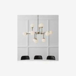 Bistro Chandelier, Hand-Rubbed Antique Brass -AuraLiving Furniture Store 217757 bistro lifestyle