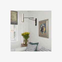 Frankfort Wall Light, Black And Hand-Rubbed Antique Brass -AuraLiving Furniture Store 217793 frankfort dark