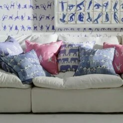 Theatre Denim Fabric -AuraLiving Furniture Store 226302 truman sectional sofa white linen monkey puzzle bluebell monkey puzzle pink nell denim theatre denim cushions