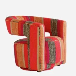 Madison Swivel Chair, Llama Orange -AuraLiving Furniture Store 230901 madison llama angle