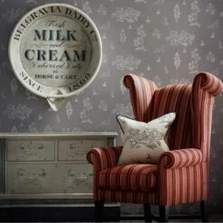 Wychwood Dusk Wallpaper -AuraLiving Furniture Store 240500 15316 winston chair in cuchillas multi fabric with cushion in friendly folk dusk fabric and wychwood dusk wallpaper