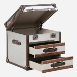 Livingstone Steamer Trunk -AuraLiving Furniture Store 246982 livingstone angle open