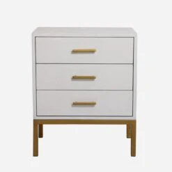 Jasper White Side Chest, White -AuraLiving Furniture Store 247224 jasper white front
