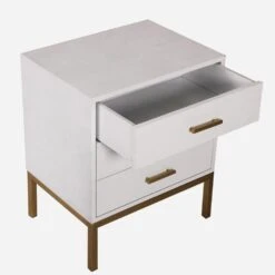 Jasper White Side Chest, White -AuraLiving Furniture Store 247252 jasper white open