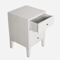Georgia White Side Table -AuraLiving Furniture Store 247268 georgia white open
