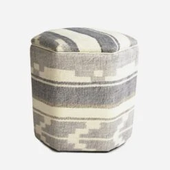 Hexa Indus Denim Ottoman -AuraLiving Furniture Store 249121 hexa indus denim