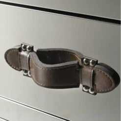 Howard Steel/Leather Chest Of Drawers, Steel/leather -AuraLiving Furniture Store 25304 howard steel leather cod handle detail cod0020