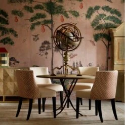 Picket Orange Fabric -AuraLiving Furniture Store 257371 mythical land wallpaper cubist sideboard americana dining chairs in maze picket orange