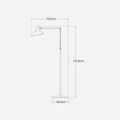 Charlton Floor Lamp, White -AuraLiving Furniture Store 259055 charlton