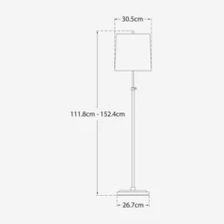 Bryant Floor Lamp, Polished Nickel -AuraLiving Furniture Store 259301 bryant